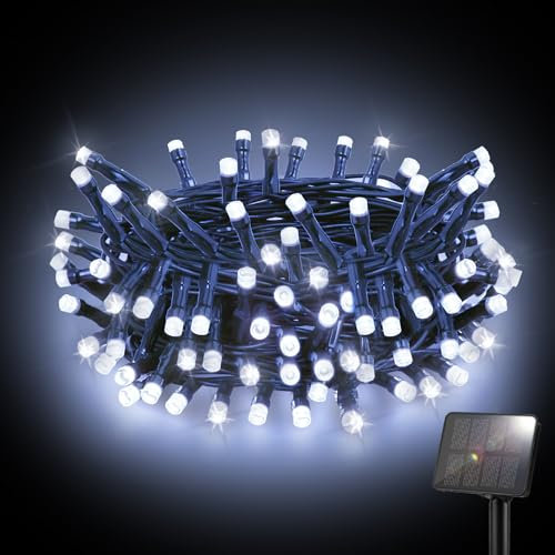 FFZZKJ Solar String Lights Outdoor Garden 50LED 5M 16.4FT Garden Lights Solar Powered Waterproof 8 Modes for Patio/Yard/Tree/Gazebo/Terrace/Party/Wedding - Cold White