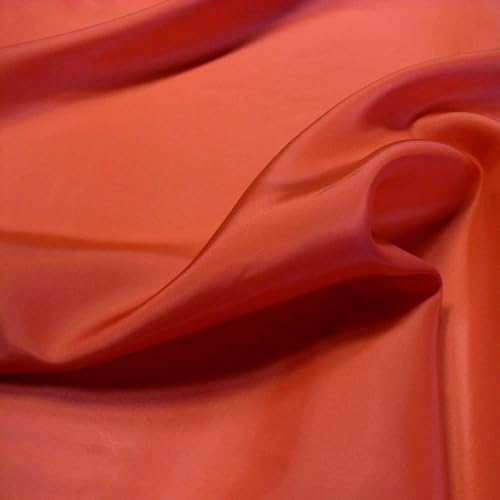 TOLKO 1m Futterstoff Meterware Futter-Taft | Blickdicht knitterarm | universal Stoff Dekostoff Kleiderstoff Hochzeitsstoff Kostümstoff | Stoffe zum Nähen Meterware Dekorieren (Rost Rot)