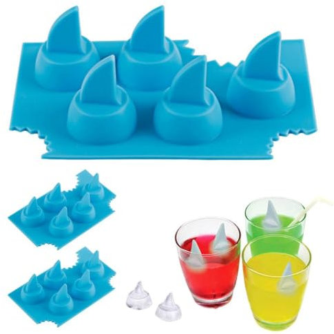 KWJNH Haifisch-Eiswürfelform, kleine Eiswürfelform, Silikon, Haifisch-Eisform, Fondantformen, Kuchen, Eiswürfel, Kerzen, Snacks, Desserts, Seife, Eisbereiter