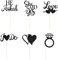 36 Pcs She Said Yes Cake Topper Diamond Ring Cupcake Toppers Glitter Engagement Cupcake Decorations for Wedding Bridal Shower Party Cake Decorations, Black