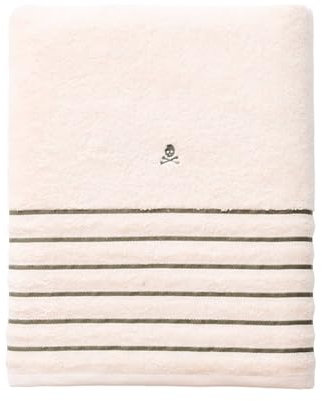 Scalpers Toalla de baño Beige a Rayas Verdes 90x150cm 100% Algodón 470GSM Home