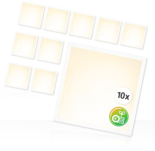 Xtend EcoLight 10x LED Panel 62x62cm 4000K Neutralweiß 25W 3500lm Rasterleuchte flimmerfrei energieeffizent LED Deckenleuchte Backlit BLe2.0