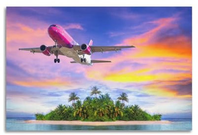 GLMHOK Luftfahrt-Poster, Airbus A320, dekoratives Gemälde, Leinwand, 40 x 60 cm