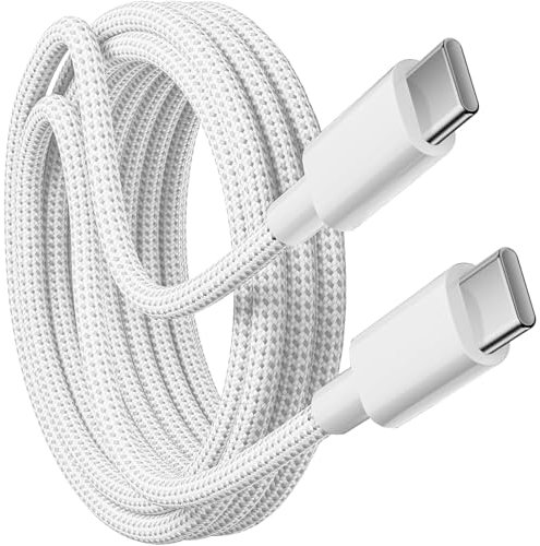 KP TECHNOLOGY 60W Fast Charger Cable for Samsung Galaxy A17 5G / A26 5G / A36 5G / A56 5G / A16 5G / A35 5G / A55 5G / A25 5G / A15 5G, Nylon Braided Charging Cable [1M] USB C to C Charger (WHITE)