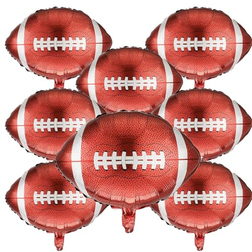 8 Stück Braun American Football Folienballons, Fussball Luftballon, Rugby Fußball Thema Party Ballon Deko für Kinder Geburtstag Party Deko, Geburtstagsfeiern, Fußballspiele, Sportdekorationen