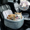 Furlogy Dog Car Seat Dog Car Bed for Small & Medium Dogs and Cats – Detachable & Washable Pet Travel Seat with Supportive Foam Cushion, Safety Leash & Storage Pockets