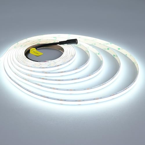 JOYLIT PRO+ SCOB LED Streifen 5M 24V 6000K Punktlos 2200lm/M Hell Innen | CRI92+, 288LEDs/M Kaltweiß, 10mm, 3OZ Doppel-Kupfer-PCB, Selbstklebend, Dimmbar, für Zuhause & Gewerbe (nur Strip)