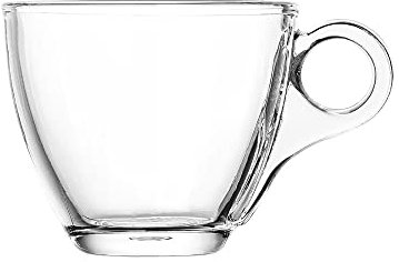 Classic Style Pack of 6 Tea Glass Mugs with Handle Coffee Cups Crystal Clear Glasses Mug Latte Espresso Toughened Turkish Chinese 190 ML