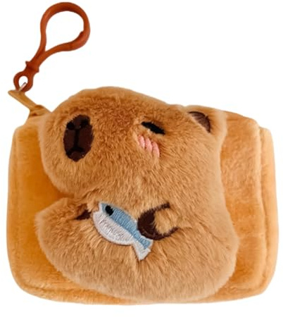 Lathe For Capybara Keychain, Capybara Plush Bags, Mignon Funny Capybara Soft Bags, Wallet Pendant Strap, Key Holder Holder Clip,, Apricot, Fare riferimento alla descrizione, Please refer to