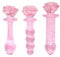 XaiYimee Baguette de Massage Sportif, élégante Baguette en Forme de Rose, Set de 3 Jouets en Verre