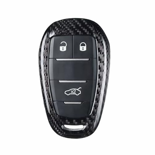 TTxxxA8 Auto Smart Key Cover Case Halter Tasche Schlüsselanhänger für Alfa Romeo Giulia Stelvio,Autofernbedienungen Schutzhülle Zubehör,A-Black