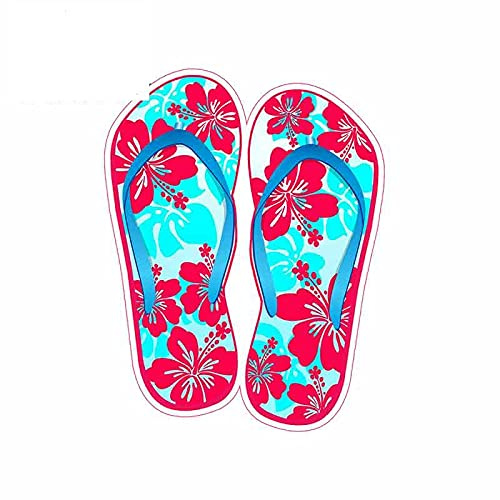 13 cm x 13 cm für Hibiscus Flower Flip Flop Anime Lustige Autoaufkleber Kühlschrank Klimaanlage