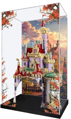 Acryl-Vitrine für Lego 43263 Die Schöne und das Biest Castle Bauset, staubdichte transparente Box – nur Vitrine, Schaukasten kompatibel mit Lego 43263 (Spritzgerät hinten + vorne, 3 mm)