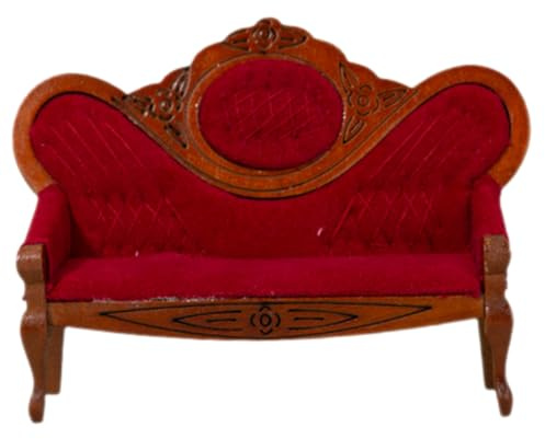 ERINGOGO Maßstab Puppenhaus Möbel Vintage Holzsofa Modell Puppenmöbel Dekoration für Sammler