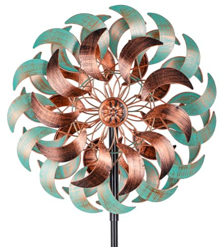 DREAMSOUL 360° Wind Spinners Outdoor, Metal Wind Spinner 64 Inch Windmill for Yard Garden Outdoor Decor