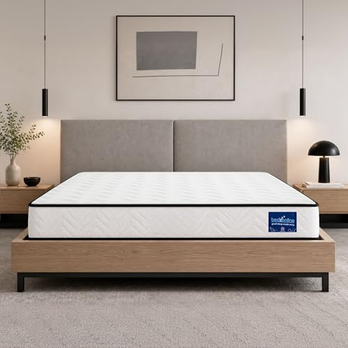BEDZONLINE Taschenfederkern-Matratze aus Memory-Schaum, 200 x 90 x 20 cm, kühlend und hypoallergen, mittlere Festigkeit, Schlafunterstützung, orthopädisch, Bewegungsisolierung und Druckentlastung