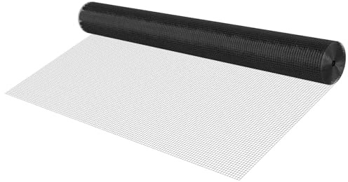 VEVOR Hardware Cloth 72 in x 50 ft, 1/2 in 19 Gauge Galvanized Wire Mesh Roll, Weather-Resistant Vinyl Coated Chicken Wire Fencing, Heavy Duty Welded Garden Plant Fencing for Rabbit Cage Snake Fence