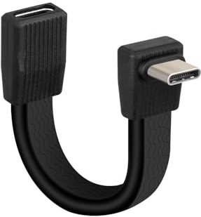 YANBORONSN 80Gbps Short USB 4 Flat Extension Cable,3.1 USB C Fast Charging Cable,PD 240W 90 Degree USB TYPE C Male to USB C TYPE Female Extender Cable,8K@60Hz Video Display for Phone,Tablets(51MM)