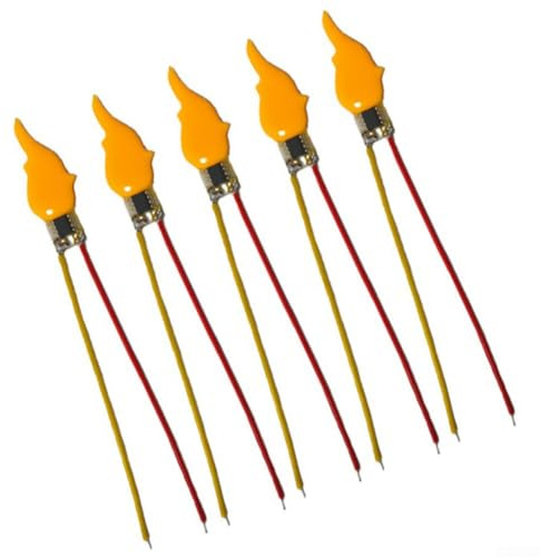 UrbanHui LED-Flammenlichter, 3 V, 5 V, flackernde Kerzenlampen für Geburtstagsparty-Dekoration, DIY-Heimdekoration, Flammeneffekt, Lichtzubehör (5 Stück)