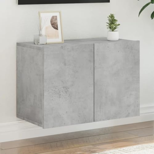 Solivagant Meuble TV Mural Gris béton 60x30x41 cm,(12.52 KG)