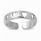 RS Jewels Zehenring für Damen, 14 Karat Weißgold über 925er Sterlingsilber, verstellbar, Herz-Band