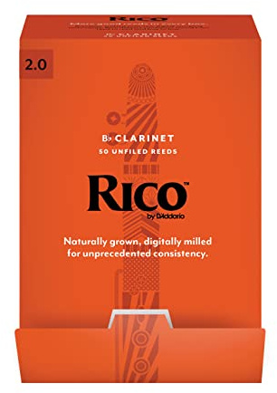 Rico by D'Addario Bb-Klarinettenblätter, Stärke 2, Bulk 50-pack