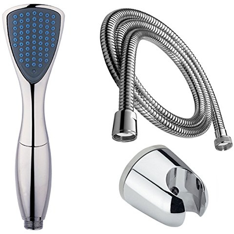 Moderne Duschbrause/Handbrause/Brausekopf/mit Schlauch 150 cm/Brause Halterung/Duschset/Brauseset/verchromt/Set / 1,5 Meter Duschschlauch/Wandhalterung / 1/2 Zoll Anschlüsse