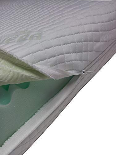 lulushop Matratzenbezug Allergikergeeignet mit 4-seitigem Reißverschluss aloevera Easy clean, Matratzenschoner, Matratzenbezug 90 x 200 x Höhen 5 cm,Bett,bezug, Matratzenbezug,Aloe Vera