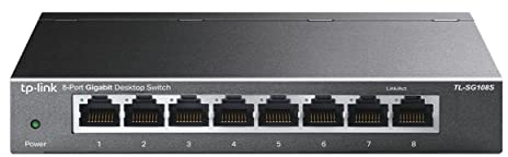 TP-Link - TL-SG108S - ungesteuerter Netzwerk-Switch, L2, Gigabit Ethernet (10/100/1000), Schwarz