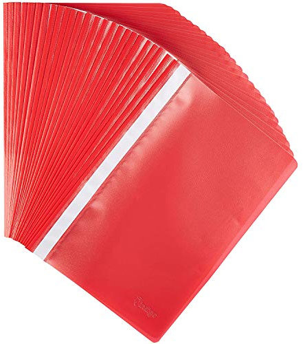 Indigo® A4 Project Folder - RED - Report Document Files with 2 Prong Fasteners (Pack of 25)