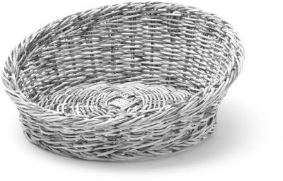 HENDI Brotkorb, Rund abgeschrägt, Brotmulde, Brotkörbchen, Brötchenkorb, ⌀310x(H)120mm, Grau