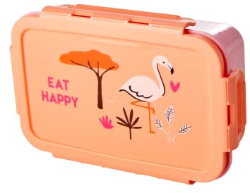 Groß Flamingo Brotdose - Koralle - Jungle Animals Print
