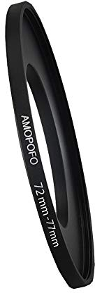 72mm to 77mm Camera Filters Ring Compatible All 72mm Camera Lenses or 77mm UV CPL Filter Accessory,72-77mm Camera Step Up Ring