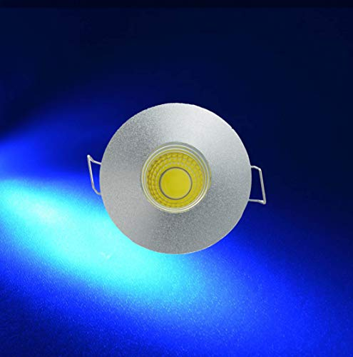 ENERGMiX 3W Blau Mini LED Einbaustrahler Einbauleuchte klein einbau strahler Spot Silber Rahmen