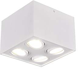 Trio Leuchten Deckenleuchte Biscuit 613000431, Metall Weiß matt, exkl. 4x GU10
