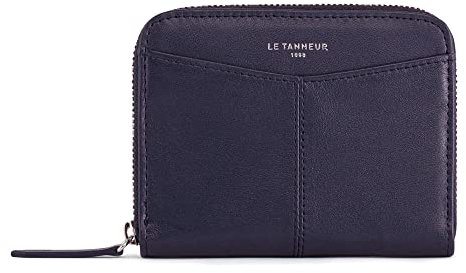Le Tanneur, Porte Monnaie zippé, en Cuir Lisse, Charlotte, Femme, 2 Soufflets, Poche zippée Monnaie, 2 Compartiments Cartes, 2 Poches Plates, Porte-Cartes Amovible, 4 Compartiments Cartes
