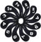 Rymatoo 12pcs Golf Iron Cover Set, 12pcs Golf Iron Cover Set, Golf Iron Head Cover Club Heads Protector Headcovers Long Neck with Zip for Titleist, Callaway, Ping, Taylormade, Cobra (black)