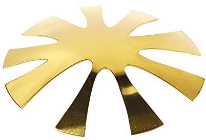 Easy French Smile Cut Line Edge Nail Cutter Acrylic Easy French Smile Cut V Line Tips Manicure Edge Trimmer Almond Shape Pro 9 Size, Nail Art Template Tool (1Pcs - Gold)