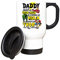 Personalised You’re My Favourite Hero Daddy Gift from Son/Daughter Any Name Fathers Day, Birthday, Godfather, Silver/White Insulated Travel Tea/Coffee Mug. (White)