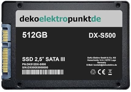 512GB SSD Festplatte passend für ASRock Fatal1ty B450 Gaming-ITX/ac | dekoelektropunktde Solid State Drive, Intern, Kompatibles Ersatzteil, SATA3, 2,5