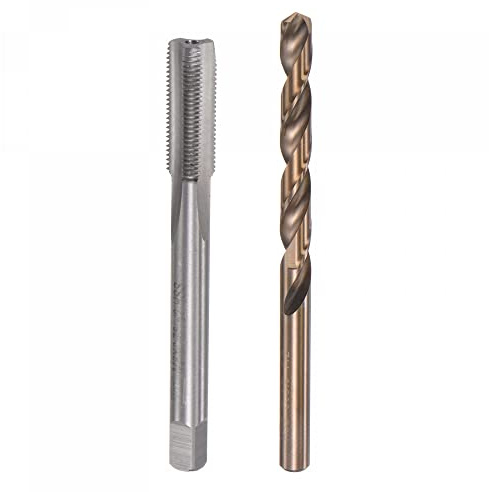 sourcing map M8 x 0.75 Taraud Droit Cannelure Filetage et 7.2mm Foret hélicoïdal Ensemble Métrique M35 Cobalt Haute Vitesse Acier Machine Enfilage Robinet Forage Outil pour Inox Acier