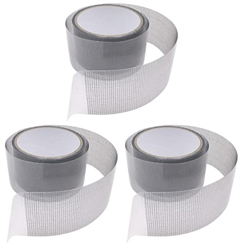 ULTECHNOVO Gittertape 3Rollenreparaturgitter Fenstergitter Loch Tür Grau Mm* Ersatz Up Shop Re Sticker Tape Selbstklebend für Tapes Home Kit Aufkleber zum Abdecken von Klebelöchern Gfk Reparaturset