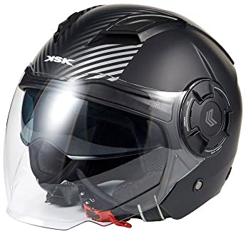 KSK DS Arrow Cooper Helm, Schwarz und Silber, Größe XS (53-54 cm)