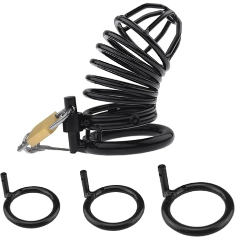 Peniskäfig Metall Keuschheitskäfig Herren Metall Chastity Cage Male Metall Penis Käfig,3 Größen,Edelstahl Cock Cage mit Schloss,SM Bondage Sex Spielzeug ab 18 für Paare Extrem Sex Spiel (3 sizes)