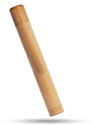 Worldfront Naturals Umweltfreundliches Bambus-Zahnbürstenetui – nachhaltige, langlebige und stilvolle Reise-Zahnbürstenabdeckung – tragbare Zahnbürstenabdeckung aus Holz, Hellgoldene Farbe, Kompakt