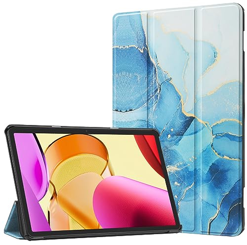 HoYiXi Custodia per Amazon Fire Max 11 Tablet 2023 Tablet Ultra Sottile Tri-Fold Case Protettiva in pelle Custodia Cover con Supporto Funzione - marmo blu