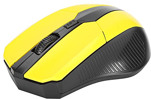 2.4G Optische Funkmaus, Modisches Aussehen Ergonomisches Spezielles Design Maus Computerzubehör Geeignet für Notebook Tablet PC (Gelb)