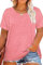 FANGJIN Tee Shirt Grande Taille Oversize Vetement Femme Ete Tunique T-Shirts À Manches Courtes Femme Tee Shirt Long Uni Chic Pas Cher Top Sexy Sport Col Rond Ample Haut Rose XXL 48 50