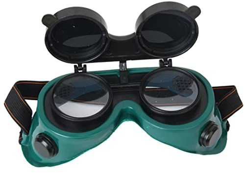 AEIOFU Hochklappbare Schutzbrille für Schweißerbrillen vorne – Verwendung zum Schweißen, Löten, Brennen, Hartlöten und Metallschneiden. Grüne Schutzbrille