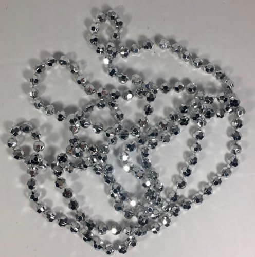 EliteKoopers 5MM Silver Sparkling Faceted Bead Disco Chain Garland for Tree, Stairs, Wedding Decor Art and Craft, Gift Wrap